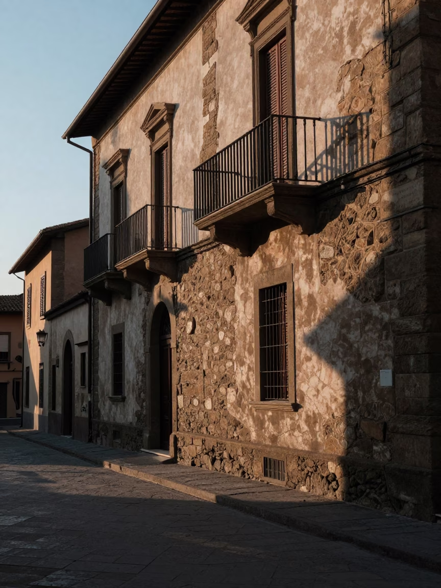 Nautical Dawn Street Scene in Florence Italy with Stone Architecture and Morning Light in in Florence, Italy