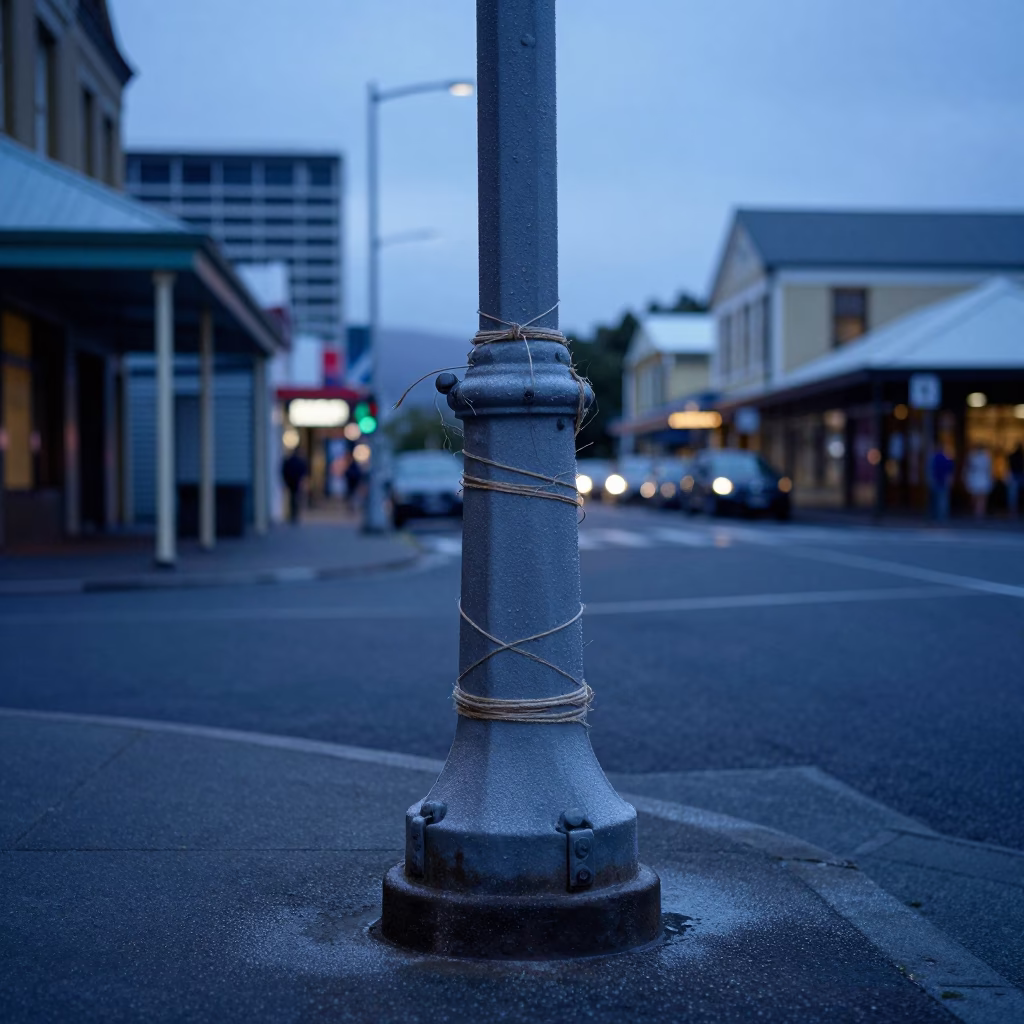 Nautical Dawn Street Scene in Hobart Tasmania with Condensation and Local Details in in Hobart, Tasmania, Australia