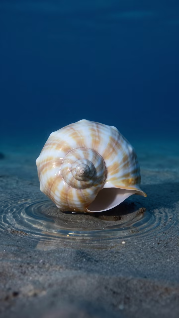 Nautilus Shell Cross Section in Winter Light in near Essaouira