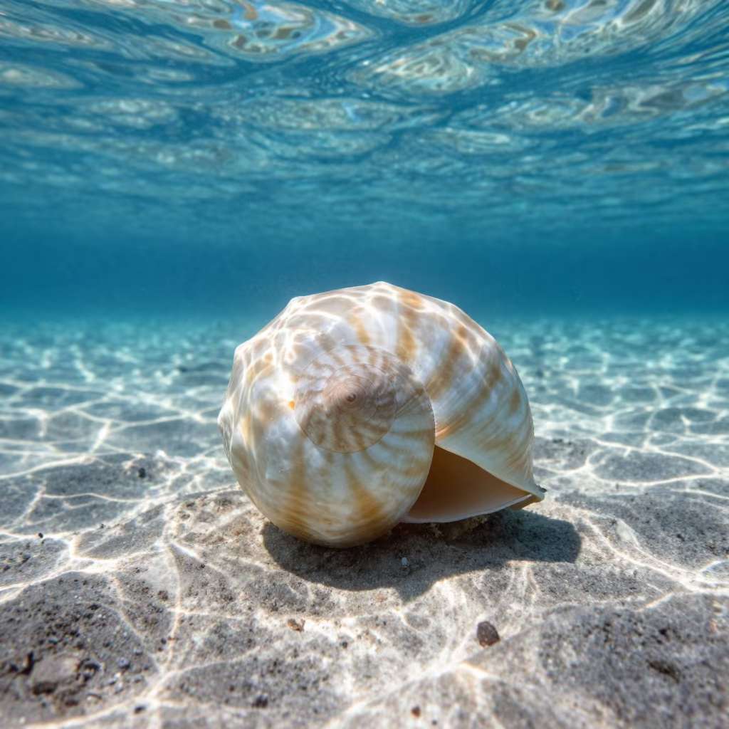 Nautilus Shell in Tanzanian Dappled Water in in Tanzania