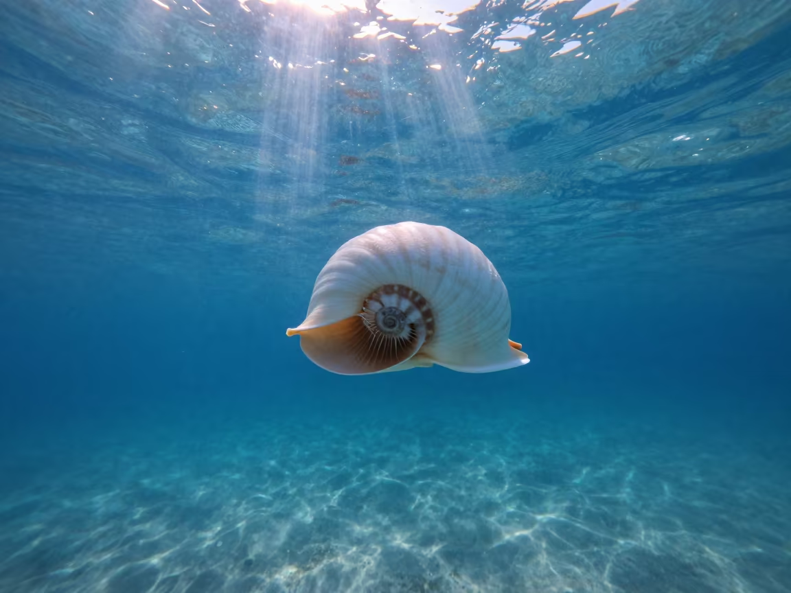 Nautilus Swimming in Florida Afternoon Light in in Florida