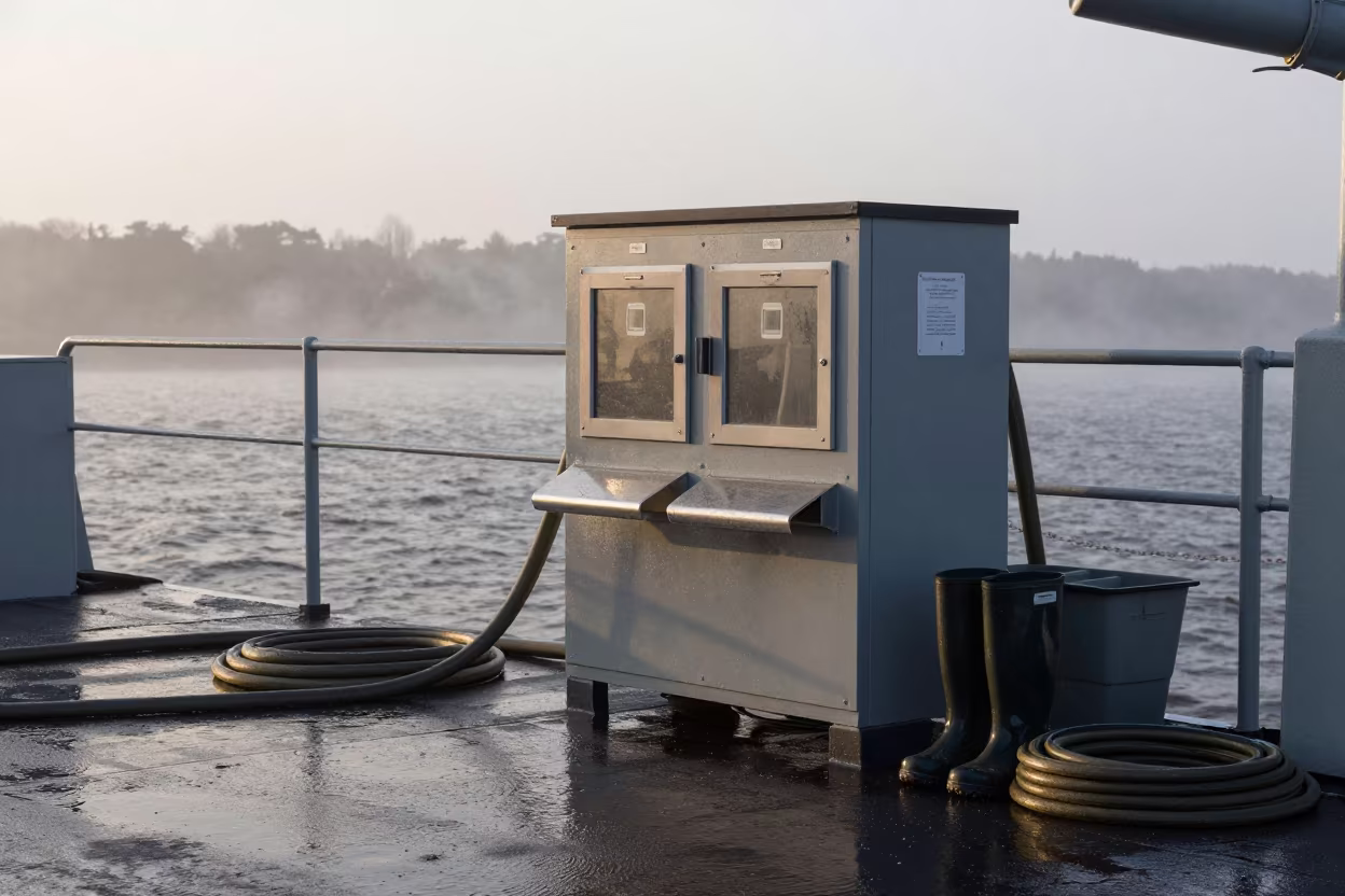 Naval Canteen Refill Station Before Briefing in on a naval deck in rough wind in Hebei