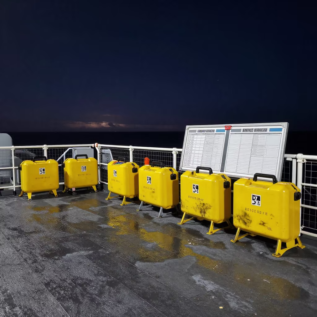 Naval Deck Maintenance Night Readiness California in on a naval deck in rough wind in California