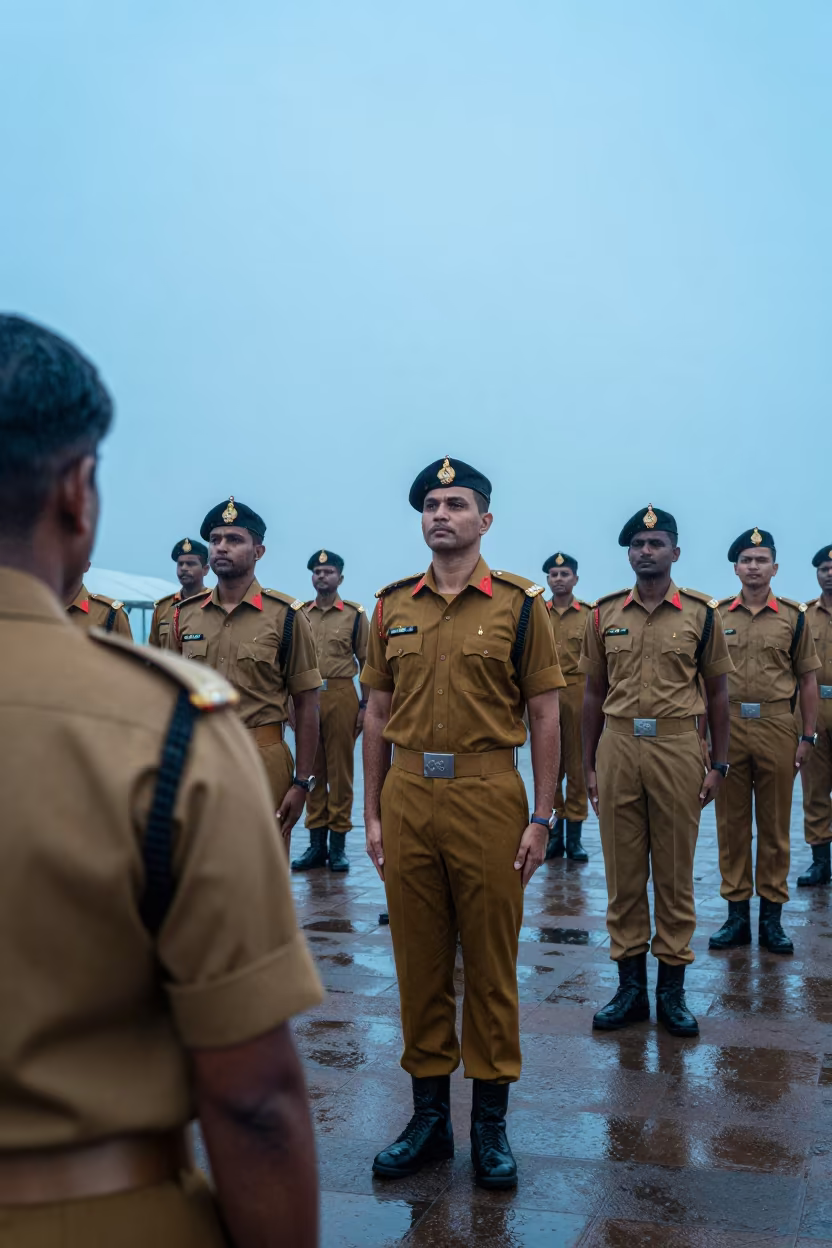 Naval Deck Watch Parade Ground Mumbai Rainy Morning in on a parade ground near Marine Drive, Mumbai