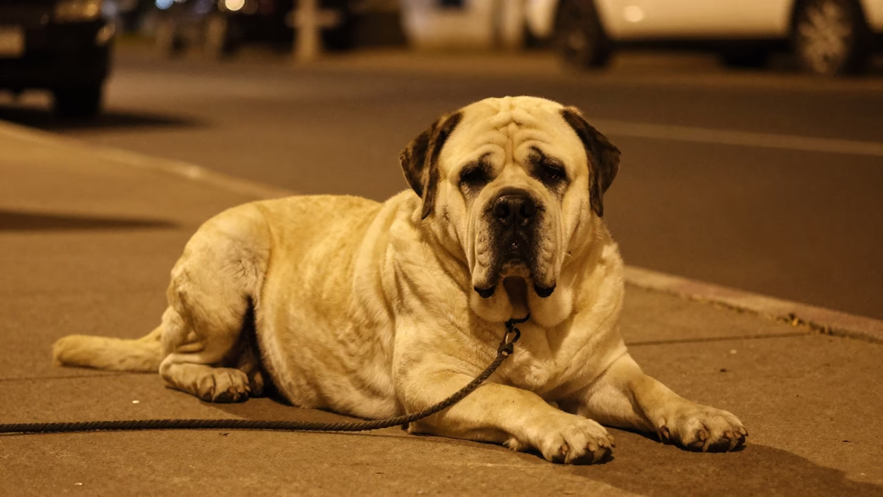 Neapolitan Mastiff in Durban at Deep In The Night Light in in Durban, South Africa