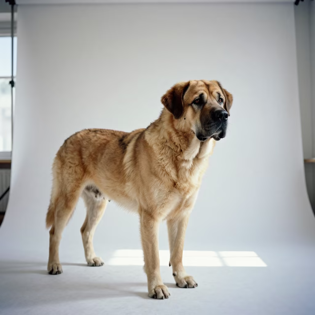 Neapolitan Mastiff Portrait Studio Nizhny Novgorod in in a quiet portrait studio with a plain backdrop and eye-level framing in Nizhny Novgorod