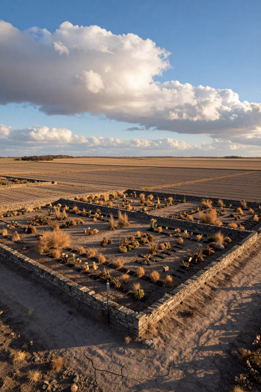 Nebraska Garden Aerial View Sunrise in in Nebraska