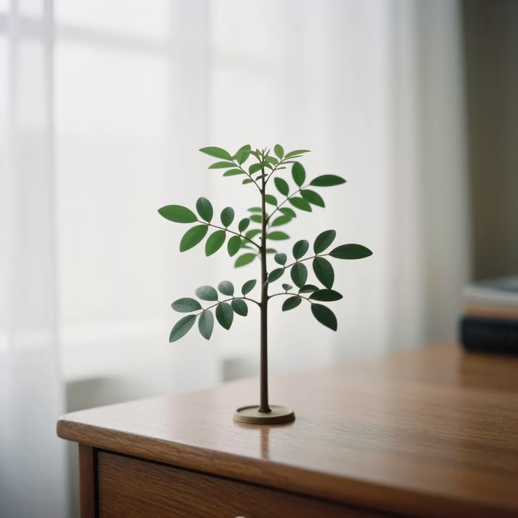 Neem Tree Avenue Shade on Karachi Desk in on a writing desk in Karachi