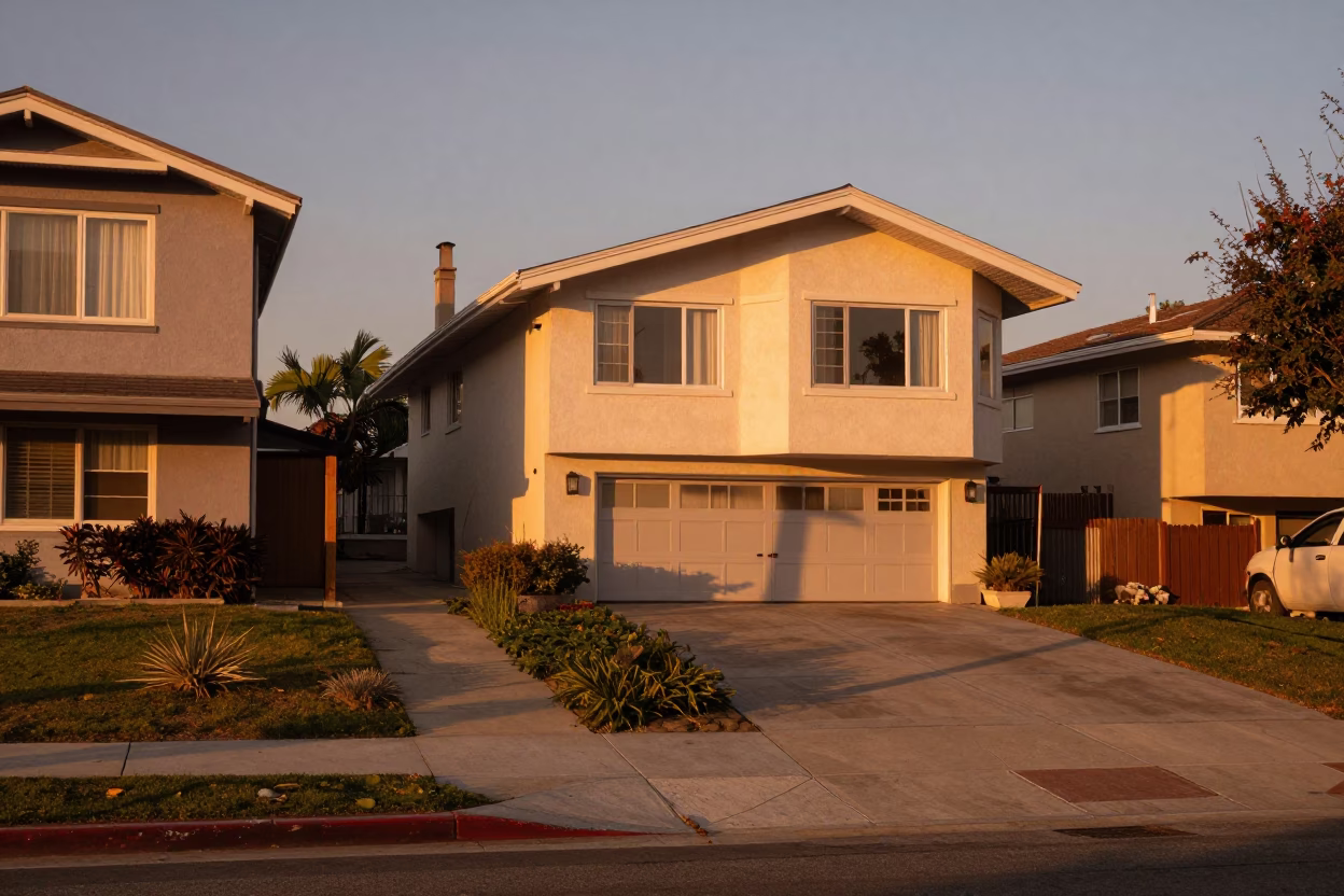 Neighborhood Street And Mid Century Architecture in Los Angeles in in Los Angeles, California, United States