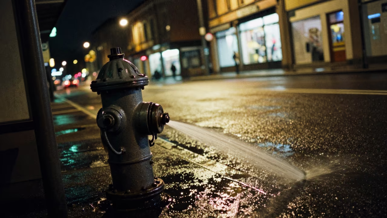 Neon Lit Leak at Bergamo Tram Stop Night in at a tram stop in Bergamo