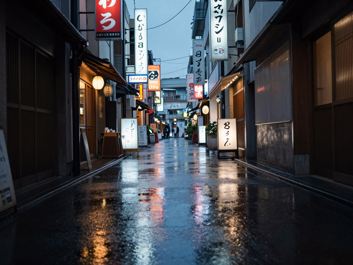 Neon Lights in Osaka at Dusk Light in in Osaka, Japan