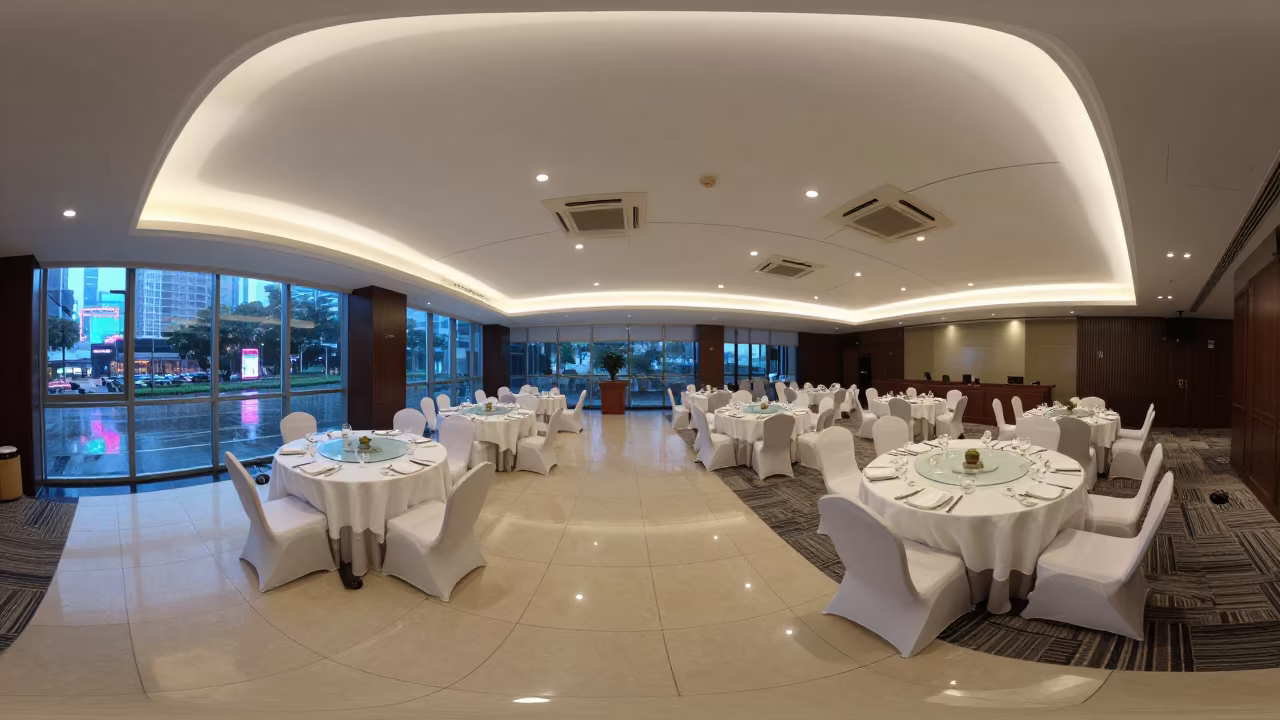 Neon Lit Crib Wheel Lock Cup in Jakarta Hall in inside a banquet hall before service near Blok M, Jakarta