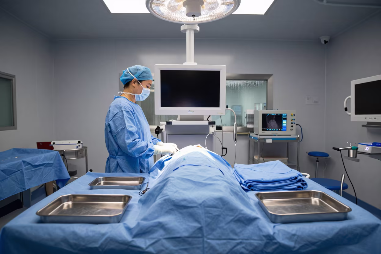 Neon Lit Operating Room Hull Night Setup in inside an imaging suite near Kingston upon Hull