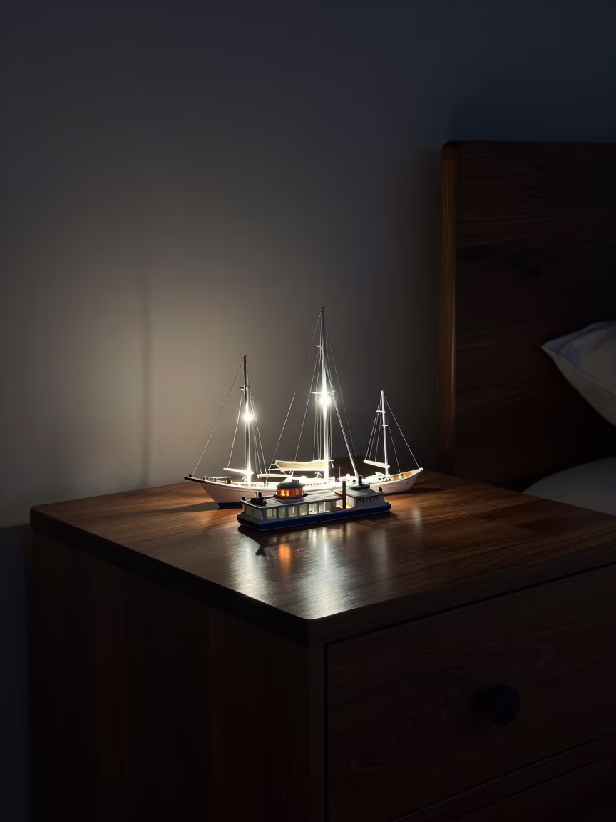 Neon Marina Model on Omdurman Night Table in on a bedside table in Omdurman