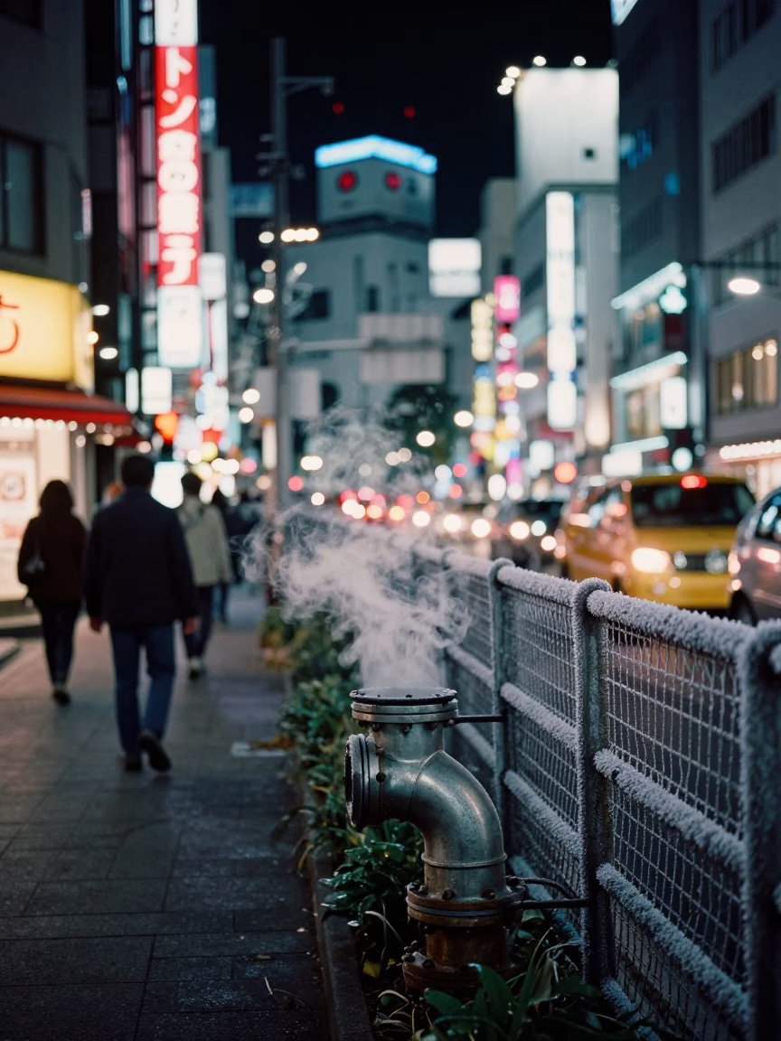 Neon Reflections at Midnight Light in Osaka in in Osaka, Japan