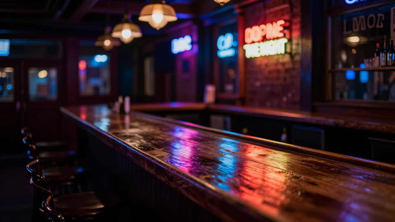 Neon Reflections in Nashville at Deep In The Night Light in in Nashville, Tennessee, United States