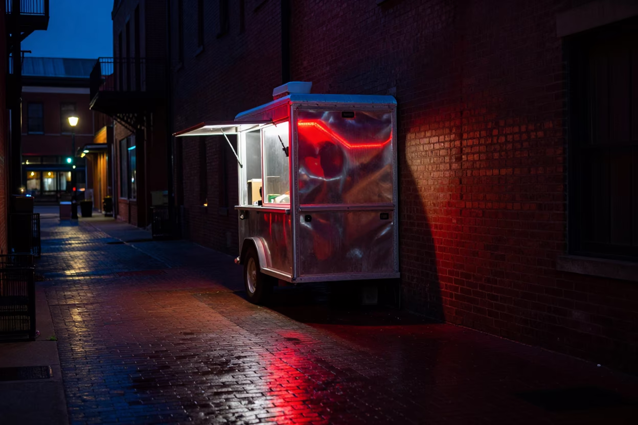 Neon Reflections in Nashville at Midnight Light in in Nashville, Tennessee, United States