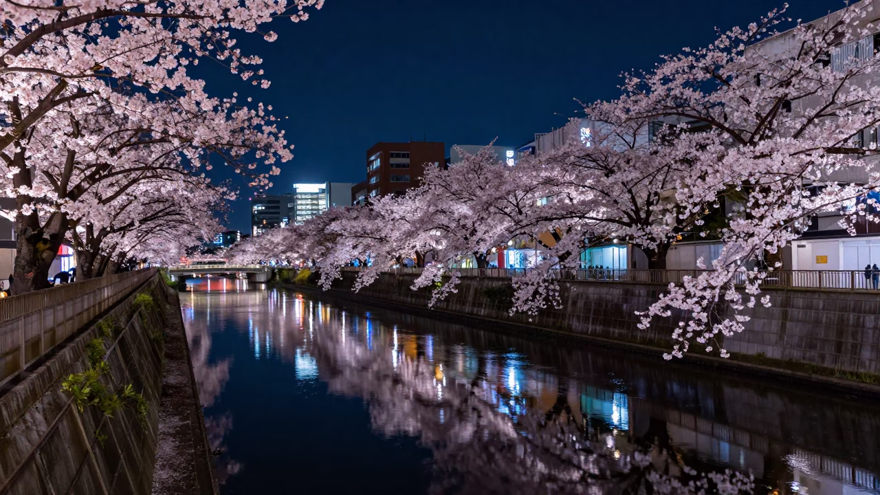 Neon Reflections in Tokyo at The Deepest Night Sky Light in in Tokyo, Japan