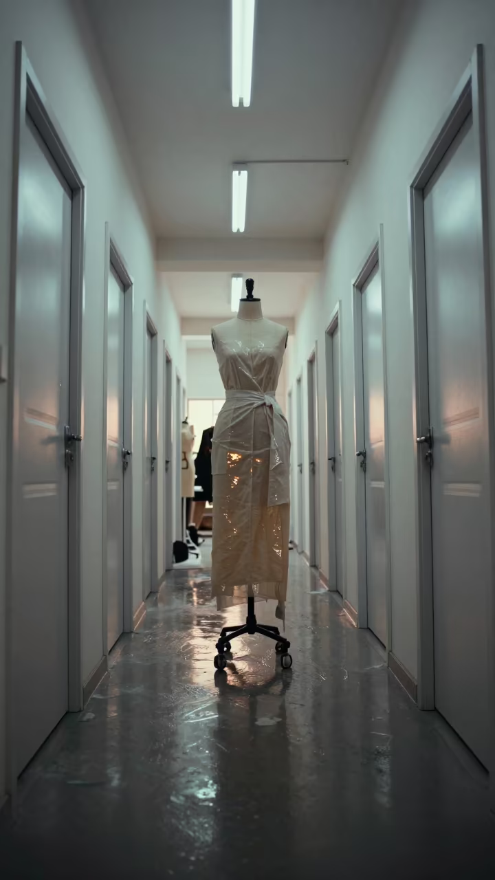 Neon Streetwear Dress Form Midnight Atelier in inside a couture atelier near Daşoguz