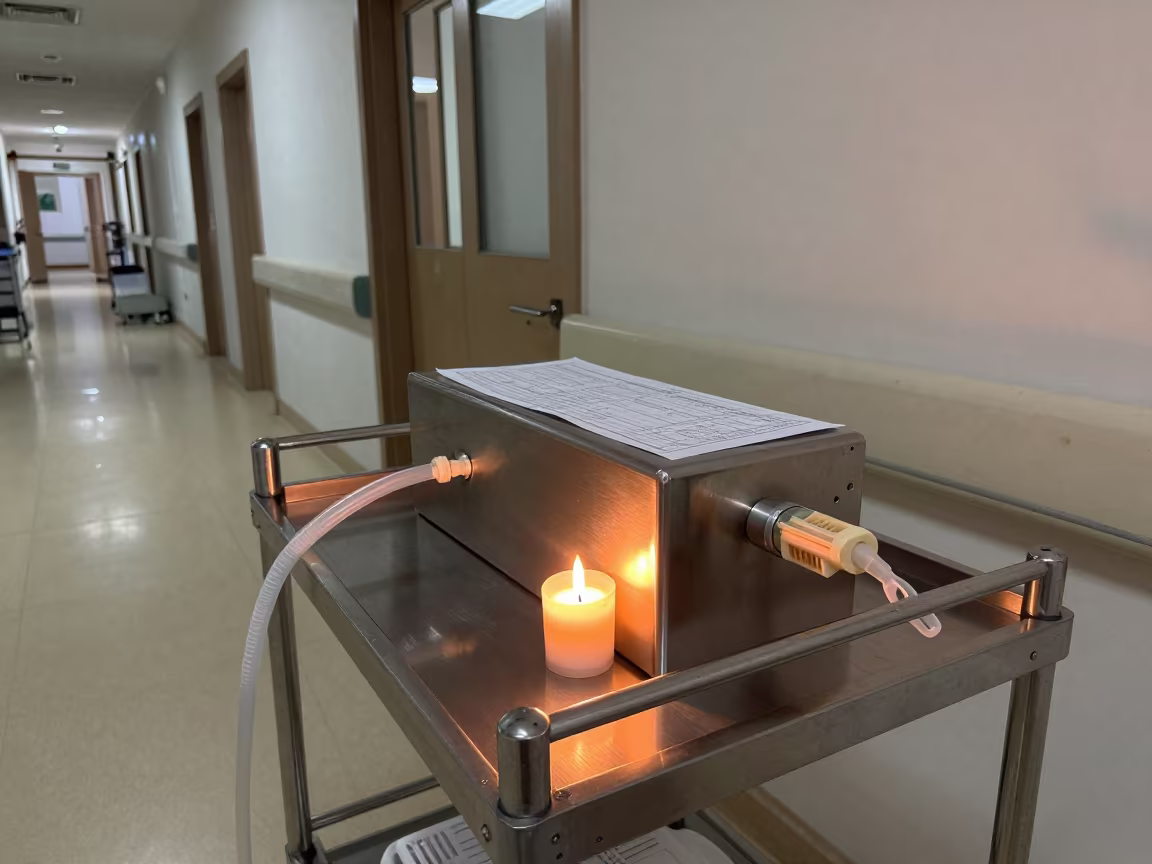 Neonatal Healer Box in Tehran Hospital Corridor in inside a hospital corridor in Laleh Park, Tehran