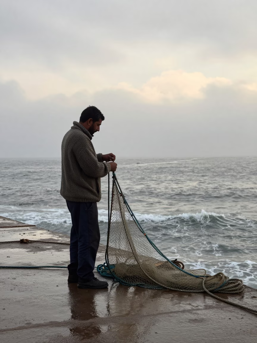 Net in Casablanca at Dawn Light in in Casablanca, Morocco