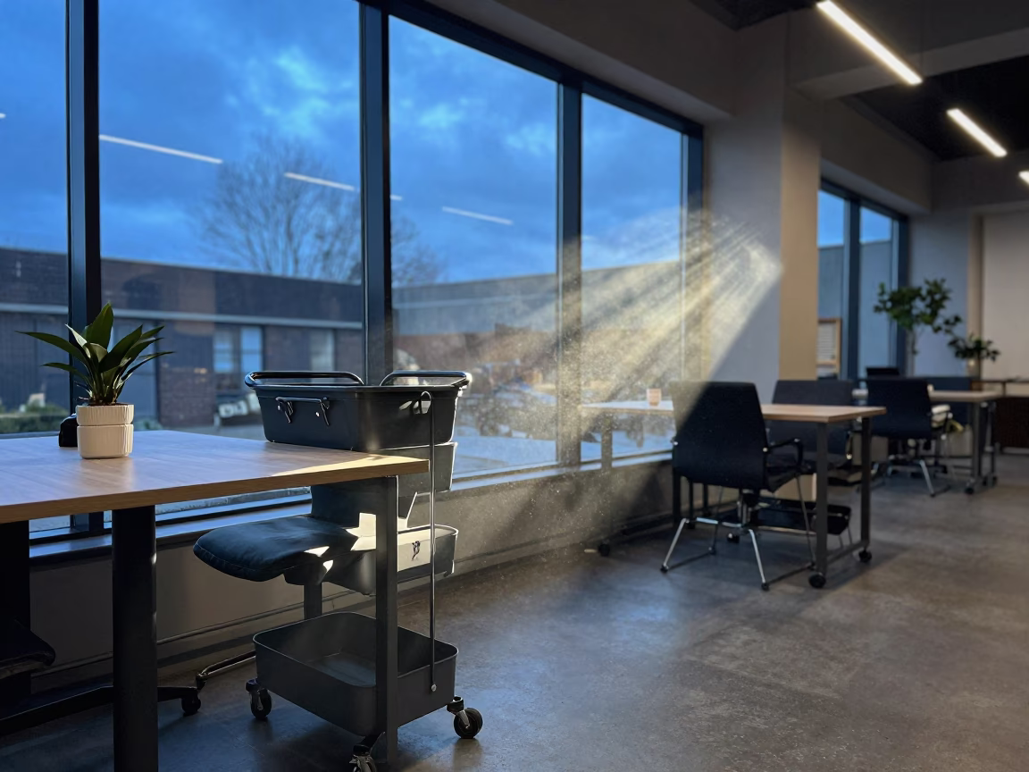 New Hire Cart in Norwich Twilight in inside a coworking floor in Norwich