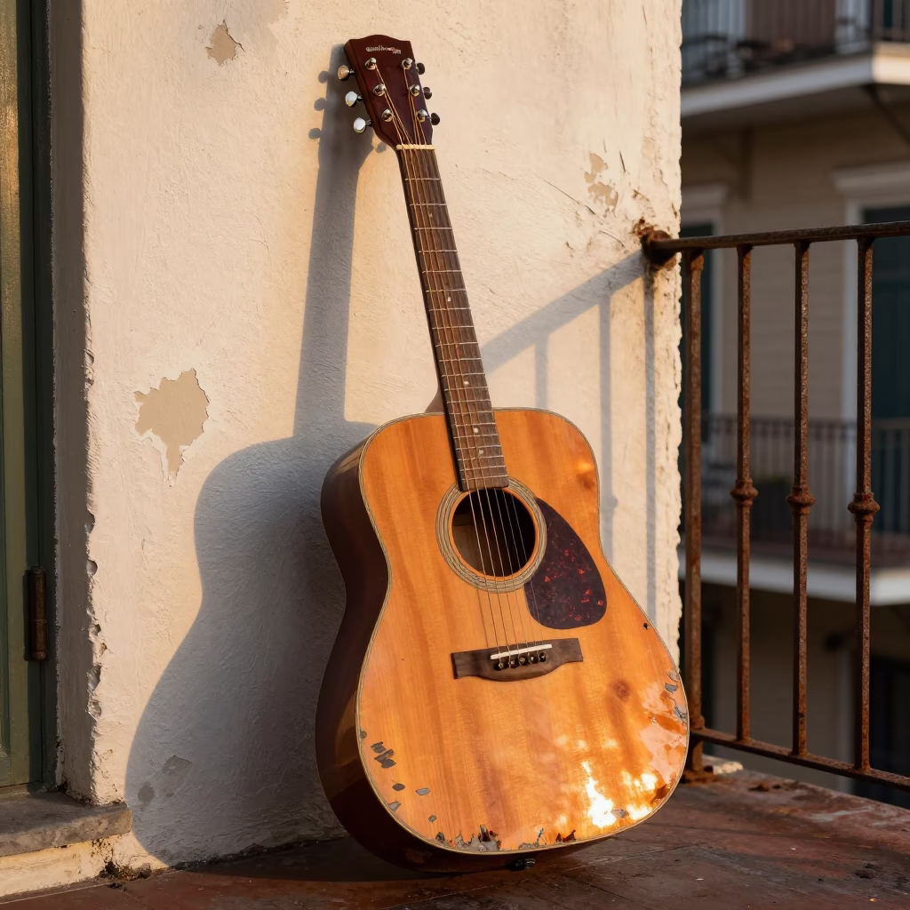 New Orleans Battered Acoustic Guitar in in New Orleans, United States