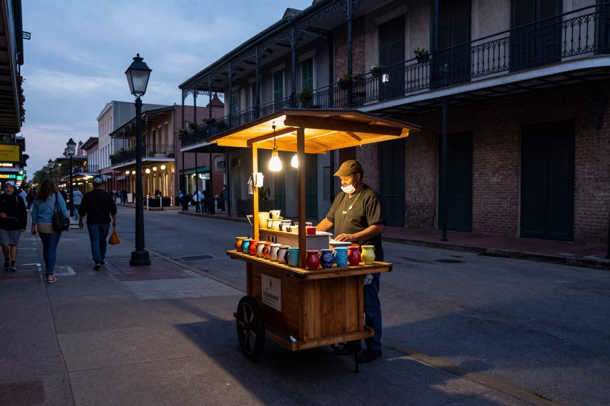 New Orleans Early Evening at The Early Evening Light in in New Orleans, Louisiana, United States