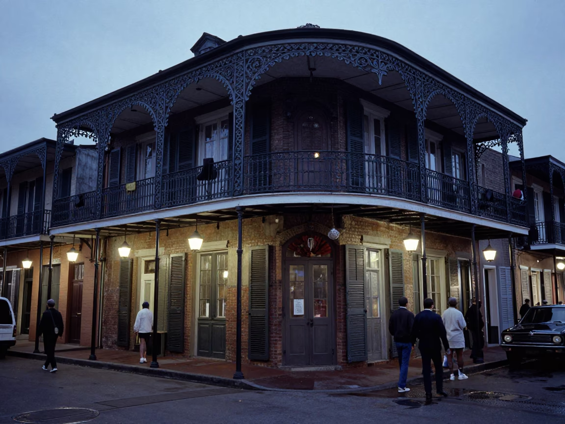 New Orleans Evening Street Scene with Condensation on Glass and Warm Churros in in New Orleans, Louisiana, United States