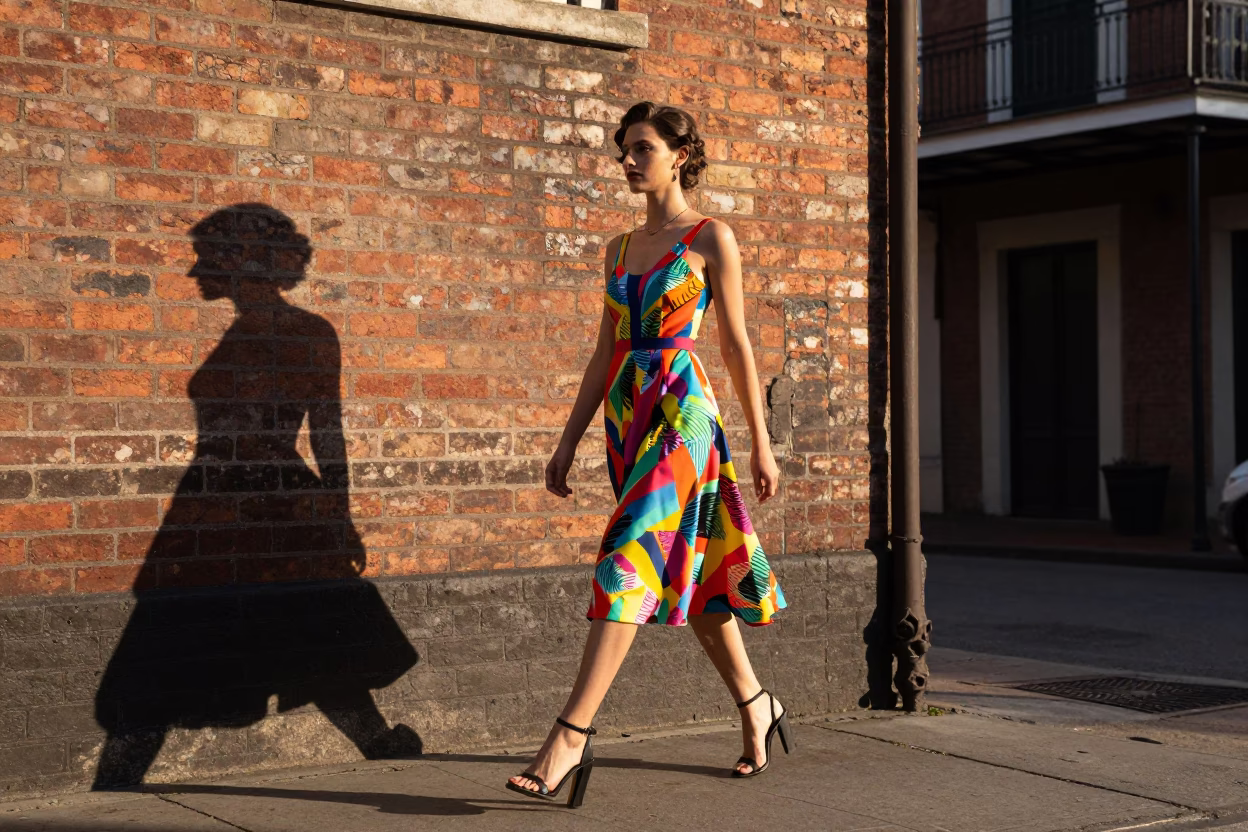 New Orleans Fashion Model at The Late Afternoon Light in in New Orleans, Louisiana, United States