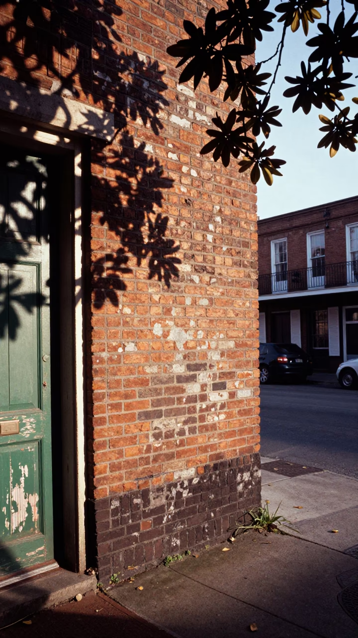 New Orleans Louisiana Early Afternoon Street Scene with Biote and Local Architecture in in New Orleans, Louisiana, United States