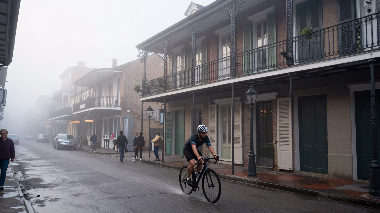 New Orleans Misty Street in in New Orleans, Louisiana, United States