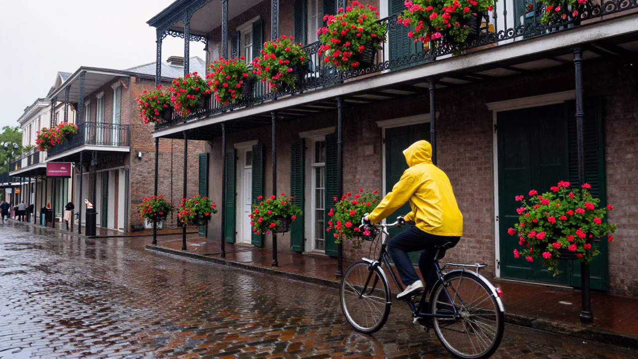 New Orleans Passing Balcony in in New Orleans, Louisiana, United States