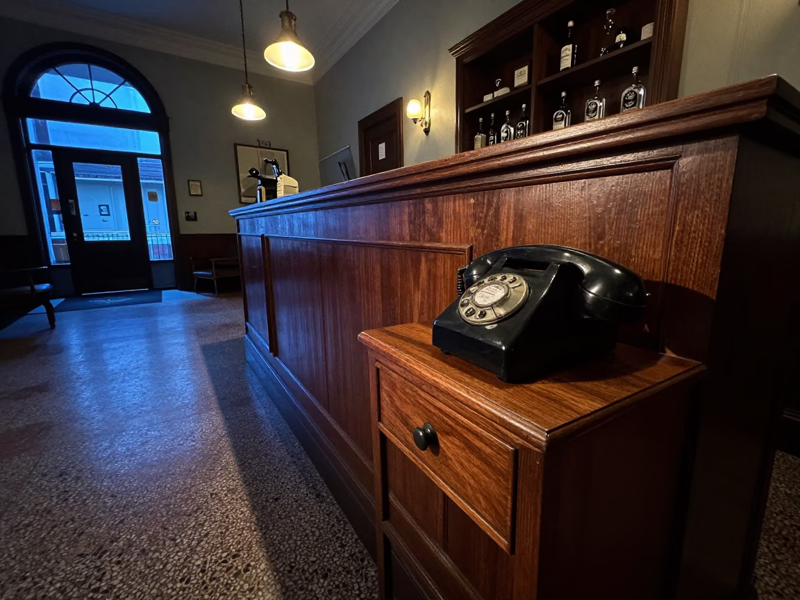 New Orleans Vintage Bakelite Telephone at Blue Hour in in New Orleans, Louisiana, United States