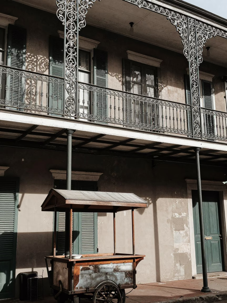New Orleans Wrought-iron Balcony in in New Orleans, Louisiana, United States
