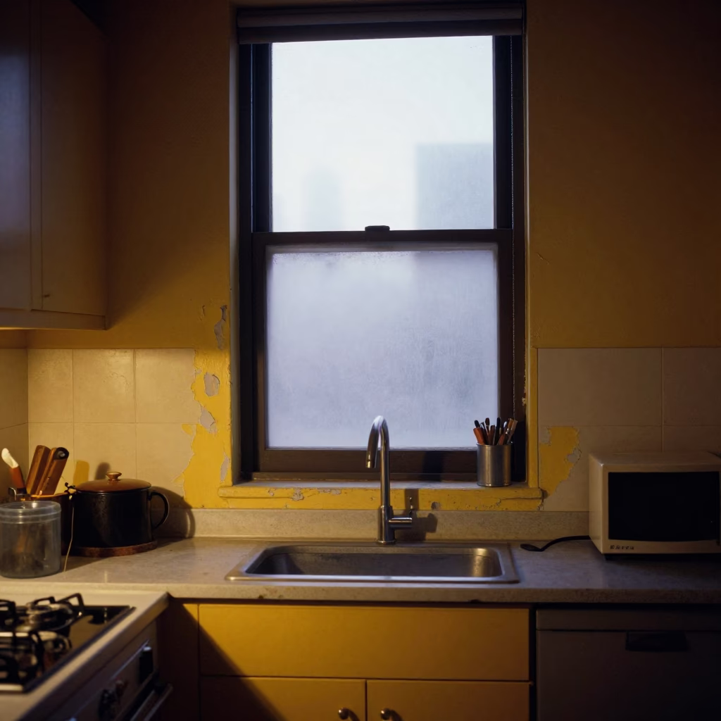 New York Apartment Kitchen at First Light Of Dawn in in New York, New York, United States