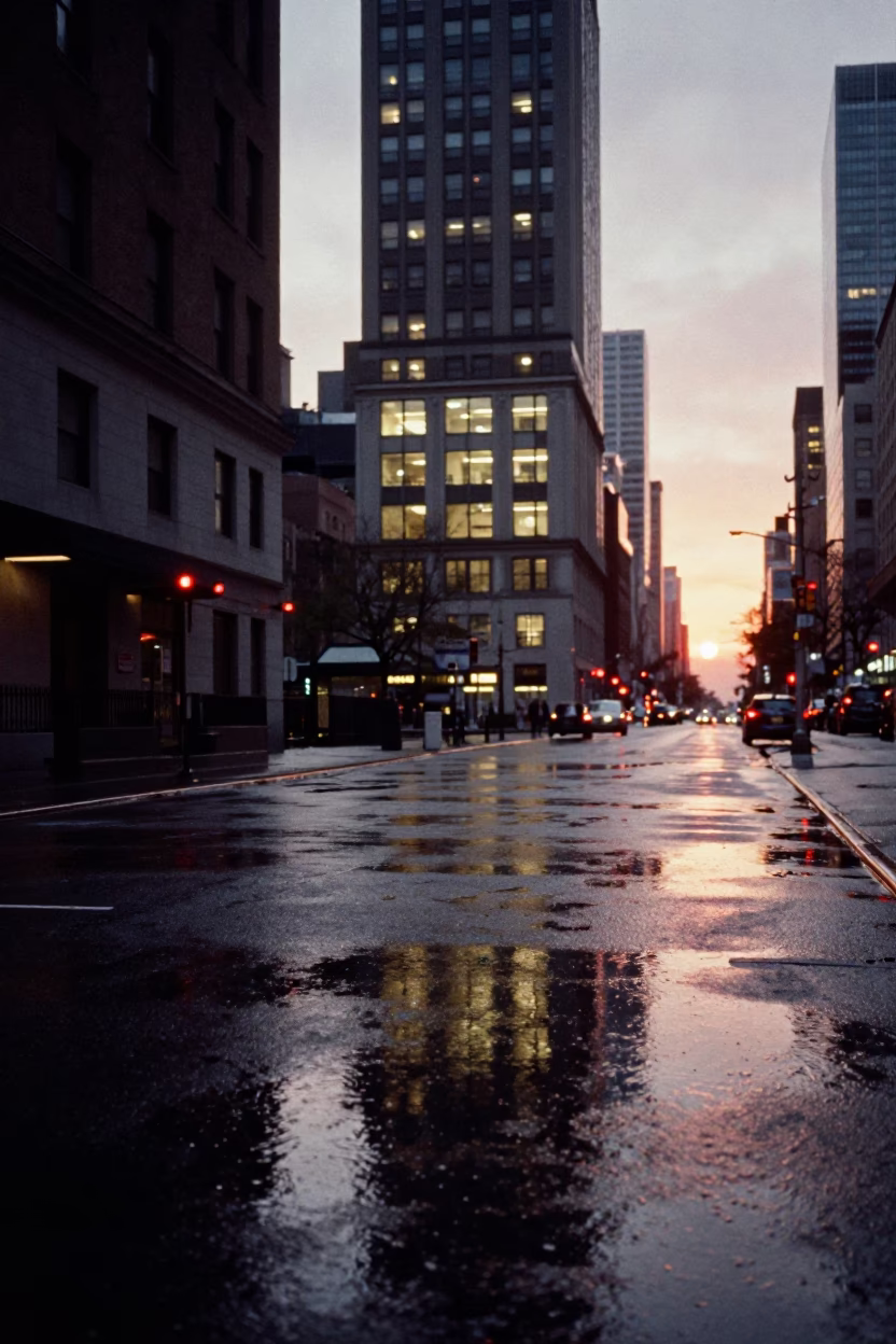 New York Hotel Windows And Tail Lights in in New York, New York, United States