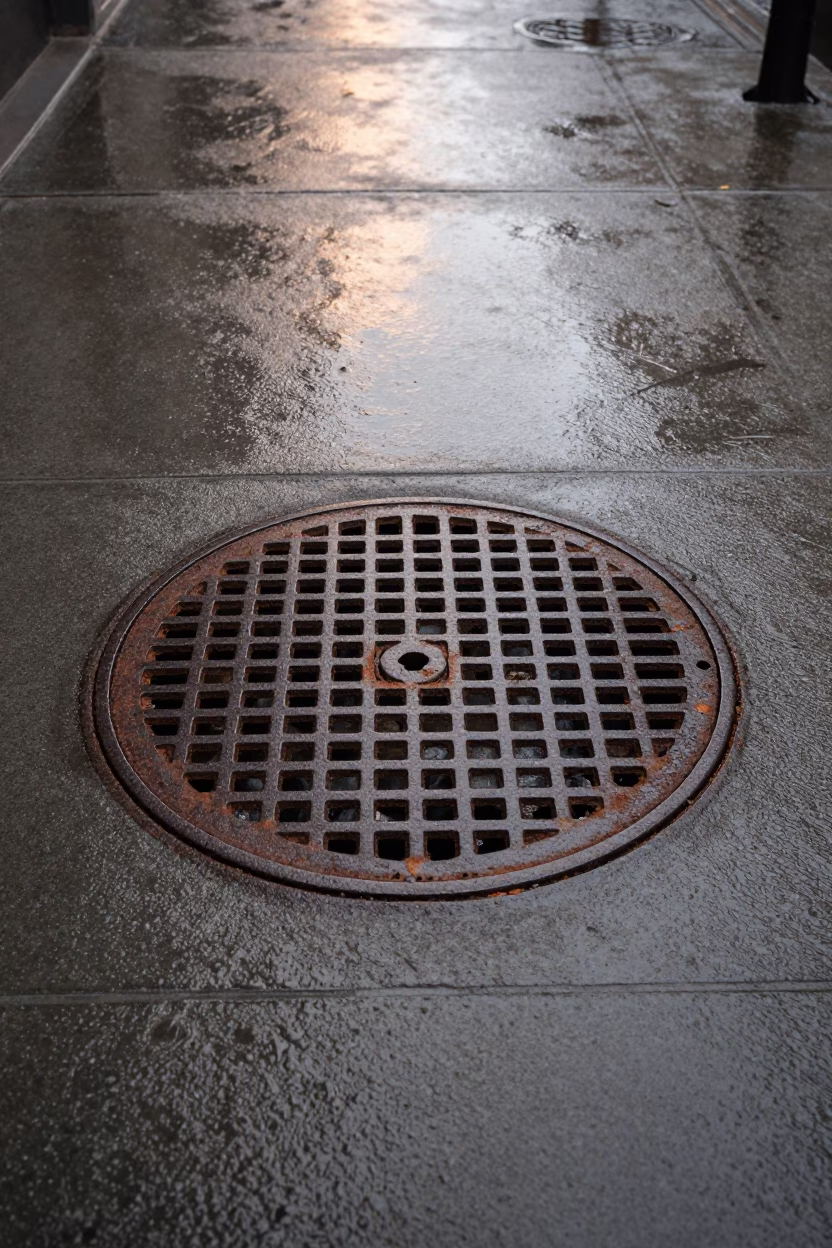 New York Rusty Manhole Cover in in New York, United States