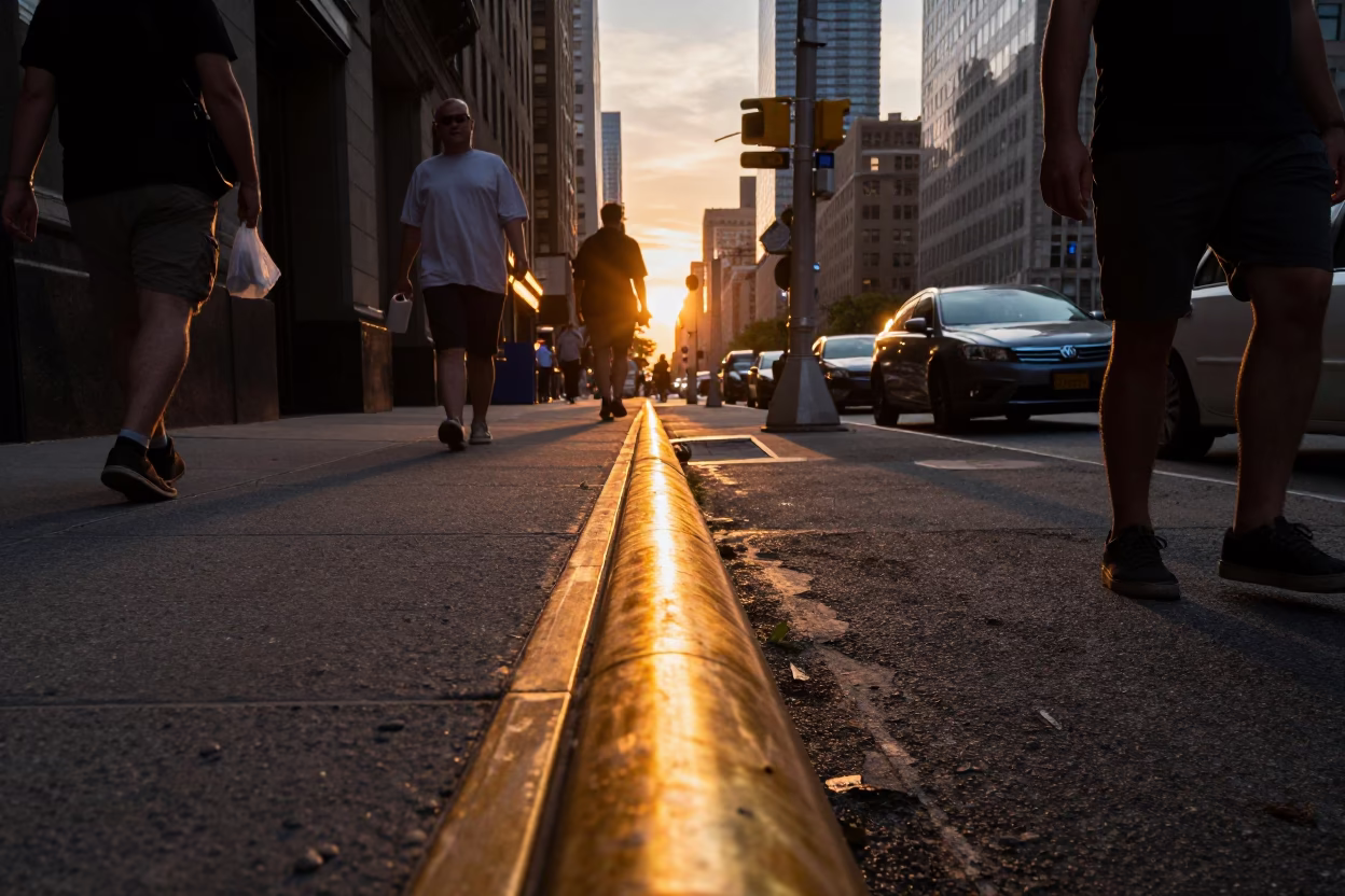 New York Scene City at Sunset Light in in New York, New York, United States