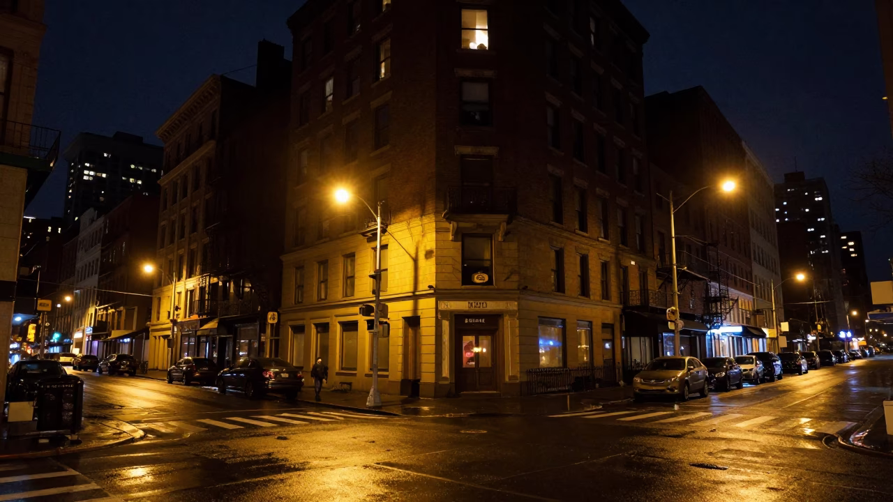 New York Scene City at The Deepest Night Sky Light in in New York, New York, United States