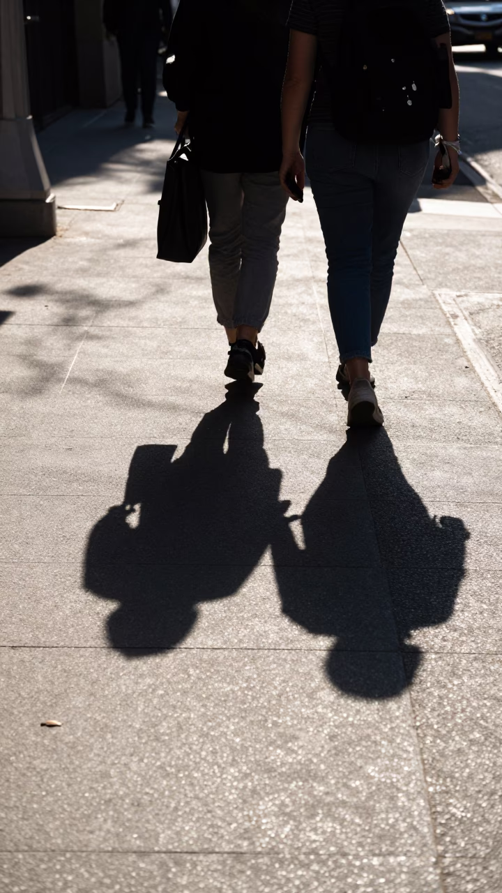 New York Shadows at Flat Noon Light in in New York, New York, United States