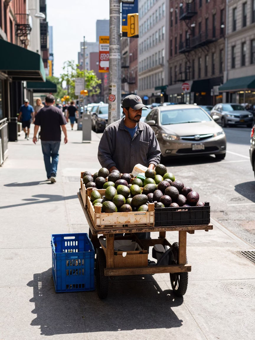 New York Street Scene at Late Morning Light in in New York, New York, United States