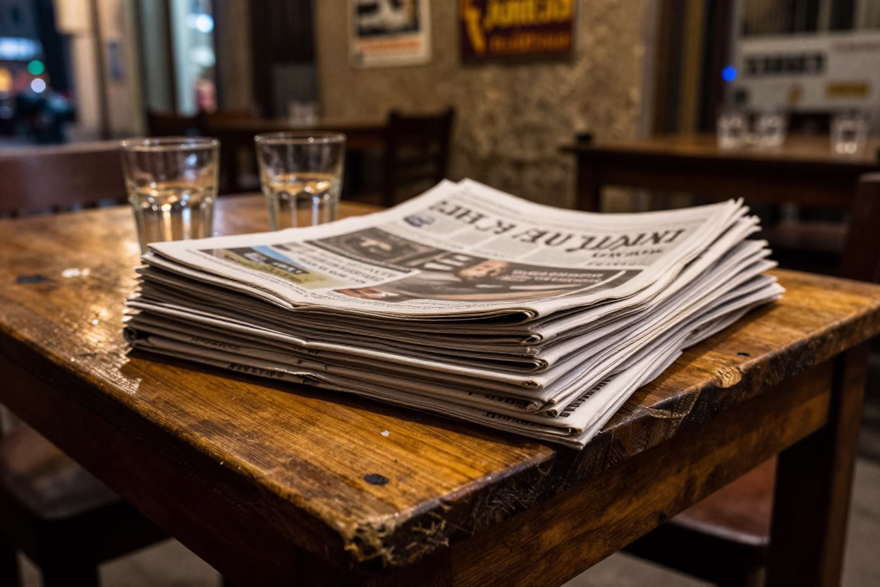 Newspaper Stack in Cairo in in Cairo, Egypt