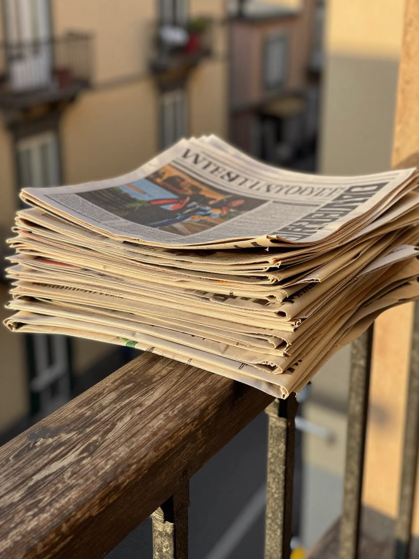 Newspaper Stack in Naples in in Naples, Italy