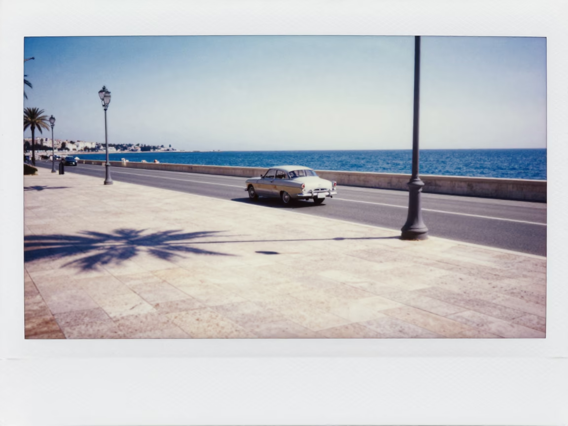 Nice Midmorning Scene at Bright Midmorning Light in in Nice, France