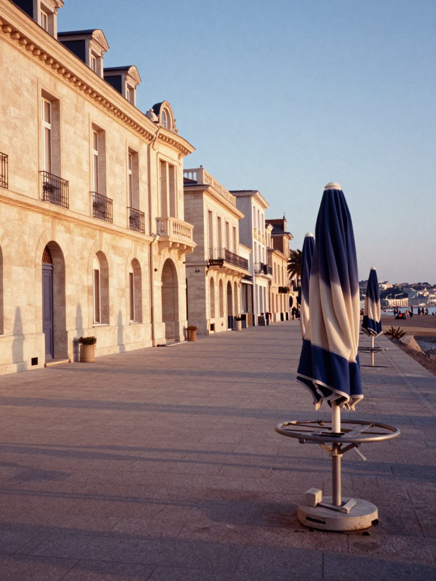 Nice Morning Light at As First Light Reaches The Scene in in Nice, France