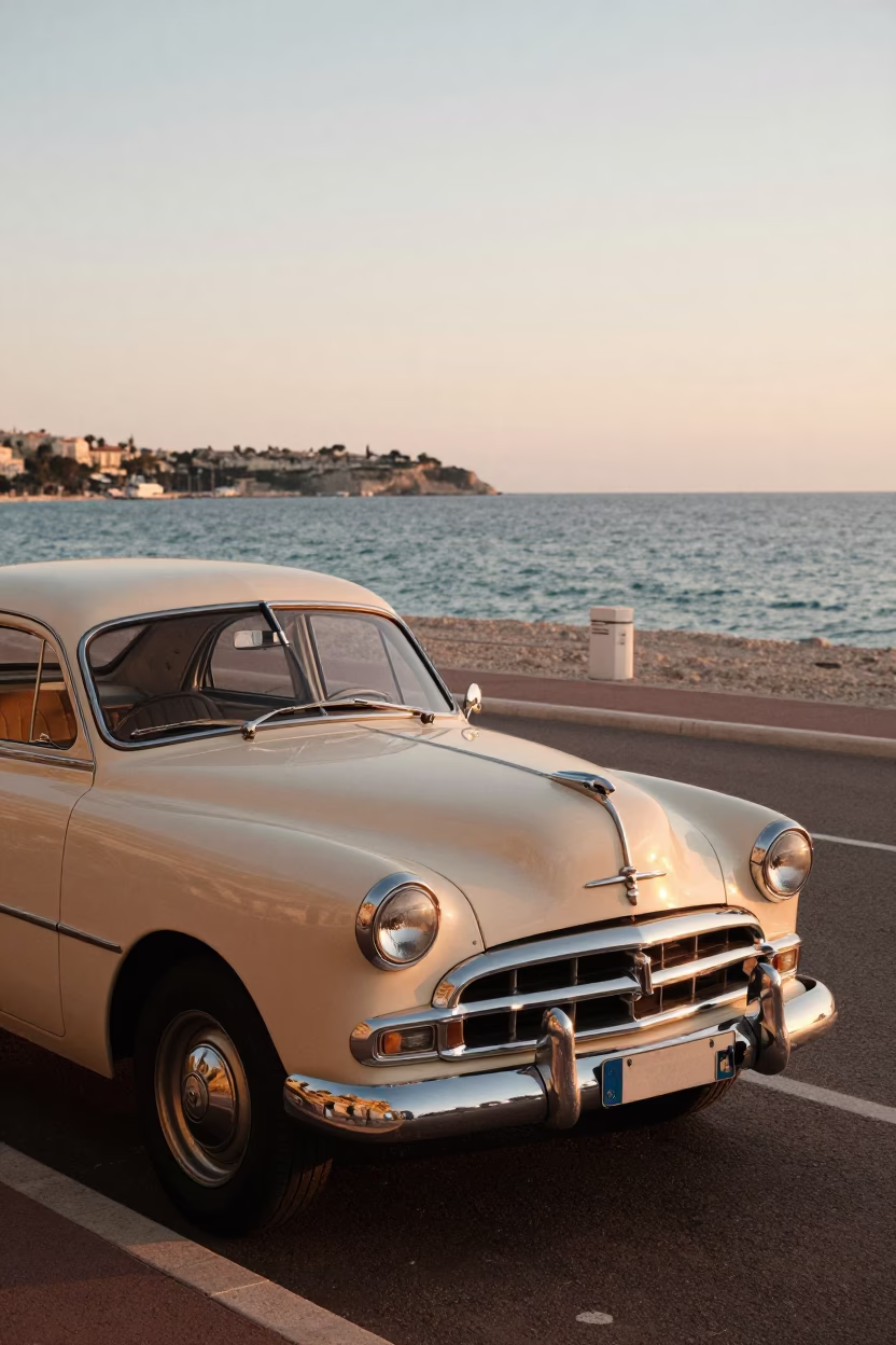 Nice Outside Cafe at First Light Of Dawn in in Nice, France