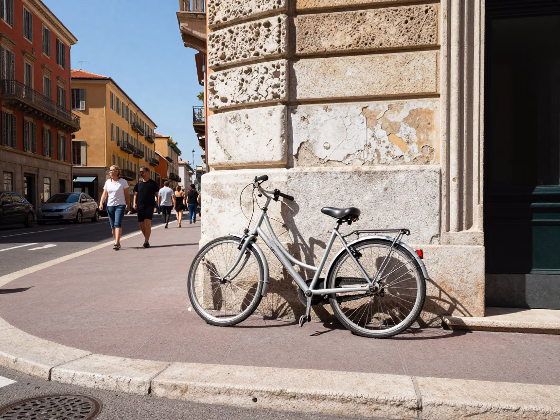 Nice Street Scene at Midday Light in in Nice, France