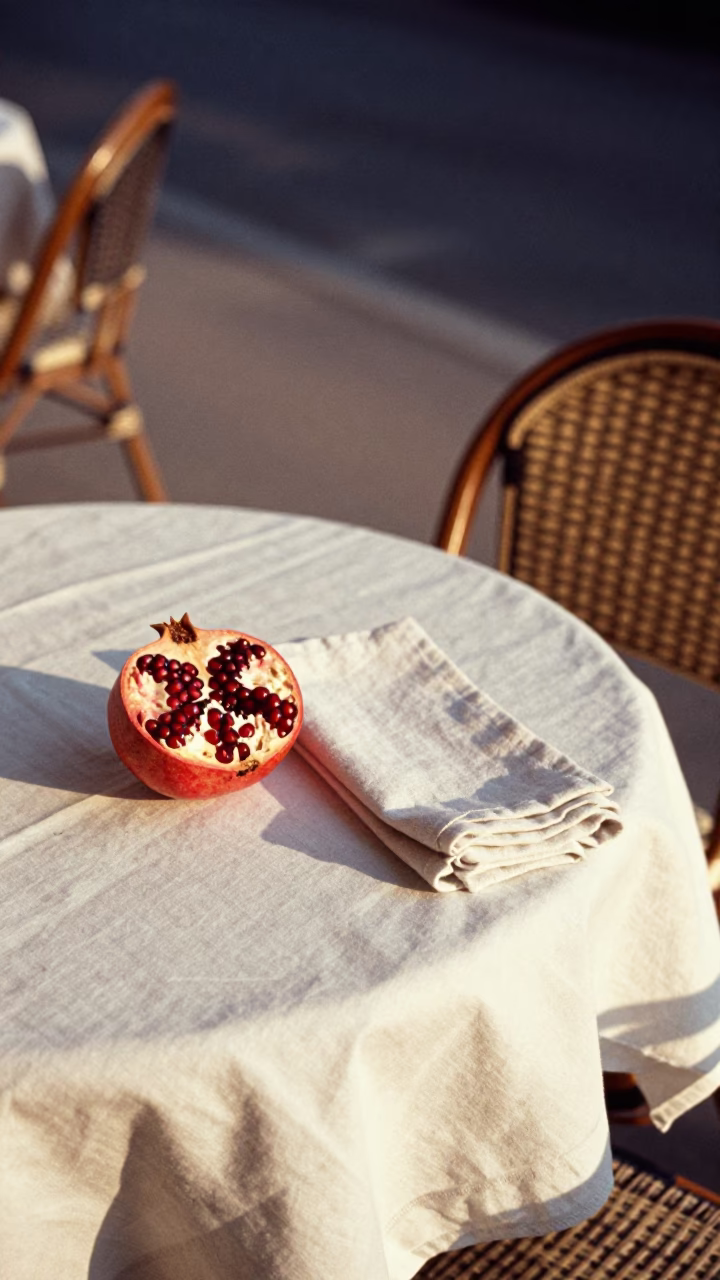 Nice Terrace Lunch at Sunset Light in in Nice, France
