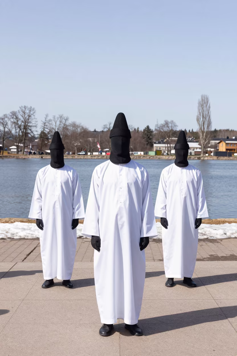 Nigerian Eyo Festival in Tampere Waterfront Noon in at a waterfront celebration in Tampere